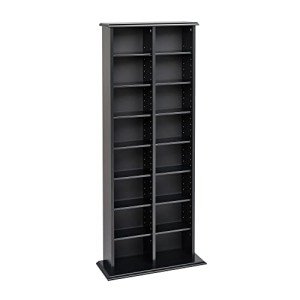 Prepac 2 Column Tall Cabinet Media Storage, 22" Wide, Black