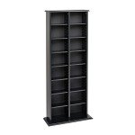 Prepac 2 Column Tall Cabinet Media Storage, 22" Wide, Black