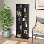 Prepac 2 Column Tall Cabinet Media Storage, 22" Wide, Black