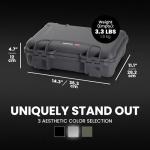 NANUK 910 Waterproof Watch Travel Case - 10 Slot Watch Briefcase, Impact-Resistant, Dustproof, Carry-On Approved, Premium Foam Interior, 14.3" x 11.1" x 4.7" - Made in North America (Graphite)