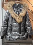 AUTHENTIC MACKAGE WOMEN PEACHES CHARCOAL FITTED DOWN COAT FUR HOOD Size L