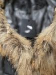 AUTHENTIC MACKAGE WOMEN PEACHES CHARCOAL FITTED DOWN COAT FUR HOOD Size L