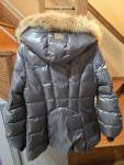 AUTHENTIC MACKAGE WOMEN PEACHES CHARCOAL FITTED DOWN COAT FUR HOOD Size L