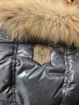 AUTHENTIC MACKAGE WOMEN PEACHES CHARCOAL FITTED DOWN COAT FUR HOOD Size L