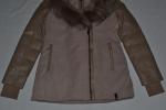 AUTHENTIC RUDSAK WOMENS MELINA DOWN COAT WITH LEATHER SLEEVES  DOVE  ALL SIZES