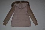 AUTHENTIC RUDSAK WOMENS MELINA DOWN COAT WITH LEATHER SLEEVES  DOVE  ALL SIZES