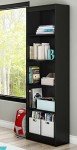 South Shore Furniture Axess Collection 5-Shelf Narrow Bookcase, Pure Black