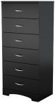 South Shore Furniture Step One Collection, 6-Drawer Chest, Pure black