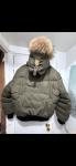 Mackage Dixon 2-in-1 Nordic Down Bomber Jacket with Natural Fur Olive Size 48