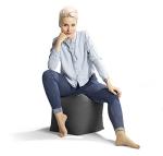 Gouchee Home Cube Brava Pouf Ottoman Foot Rest - Gray, Modern Square Bean Bag Chair with Water Repellent Fabric - Floor Pouf for Living Room, Bedroom or Patio - Foot Rest for Indoor and Outdoor