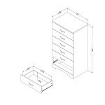 South Shore Furniture Step One Collection, 6-Drawer Chest, Pure black