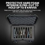 NANUK 909 Travel Knife Case – Waterproof Pocket Knife Storage with 8 Slots, 12.6” x 9” x 4.4” - Lightweight, Lockable, Dustproof, Impact-Resistant & Durable - Black