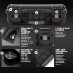 NANUK 909 Travel Knife Case – Waterproof Pocket Knife Storage with 8 Slots, 12.6” x 9” x 4.4” - Lightweight, Lockable, Dustproof, Impact-Resistant & Durable - Black