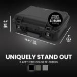 NANUK 909 Travel Knife Case – Waterproof Pocket Knife Storage with 8 Slots, 12.6” x 9” x 4.4” - Lightweight, Lockable, Dustproof, Impact-Resistant & Durable - Black