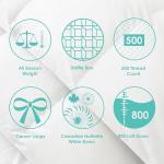 Canadian Down & Feather Co. - All Season Weight 800 Loft Canadian Hutterite White Down Duvet King Size - 500 TC Shell 100% Cotton - Made in Canada