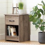 South Shore Furniture 12416 Tassio 1-Drawer Nightstand-Weathered Oak