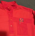 (2) VTG Banff Canada Shirts Red Sweatshirt Flags & White V-Neck Made In Canada