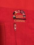 (2) VTG Banff Canada Shirts Red Sweatshirt Flags & White V-Neck Made In Canada