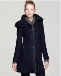 Mackage Steffy Wool blend Coat with Toggle and Zip Off Hood size S Navy