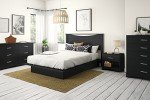 South Shore Furniture Step One Collection, 54/60-Inch Full/Queen Headboard, Black