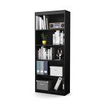 South Shore Furniture Axess Collection, 5-Shelf Bookcase, Black