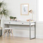 South Shore Furniture 100275 Annexe Eiffel Style Office Chair, Clear and White