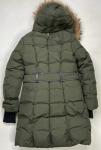 Mackage Kay Mid Lenght Down Hooded Fur Jacket Coat Women Medium Army Green