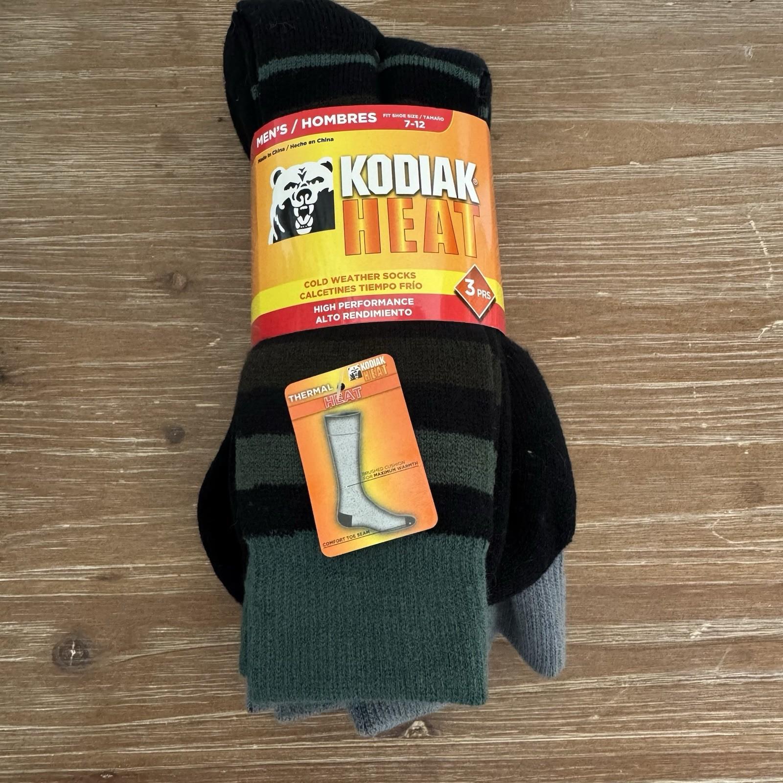 6 Pairs of Kodiak Heat Men's Lot of 2 - 3 Packs Shoe Size 7-12 New Cold Weather