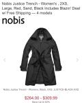 Nobis Women’s Trench Worn Once