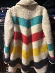 Vintage Hudson’s Bay Company Point Blanket Striped Wool Coat Women RARE England