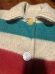 Vintage Hudson’s Bay Company Point Blanket Striped Wool Coat Women RARE England