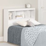 South Shore Furniture Spark Collection, Twin Bookcase Headboard, Pure White