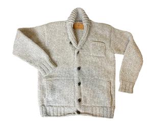 Canadian Sweater 100%  Wool Cardigan Sweater XL Grandpa Core Academia Pockets