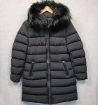 MACKAGE CALLA-X Down Womens XL Black SilverFox Fur Hood Leather Trim Warm Luxury
