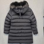 MACKAGE CALLA-X Down Womens XL Black SilverFox Fur Hood Leather Trim Warm Luxury