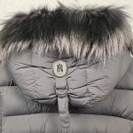 MACKAGE CALLA-X Down Womens XL Black SilverFox Fur Hood Leather Trim Warm Luxury