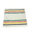 VINTAGE HBC SIGNATURE HUDSON'S BAY COMPANY STRIPE WOOL BABY BLANKET THROW 33X33