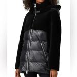 NEW, MACKAGE JUNIA WOMEN'S DOWN JACKET TEDDY INSETS JUNIA-Black S #DC540