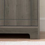 South Shore Furniture 11029 Vietti Bar Cabinet with Bottle and Glass Storage, Gray Maple