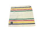 VINTAGE HBC SIGNATURE HUDSON'S BAY COMPANY STRIPE WOOL BABY BLANKET THROW 33X33