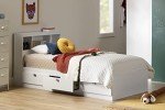 South Shore Furniture Spark Collection, Twin Bookcase Headboard, Pure White
