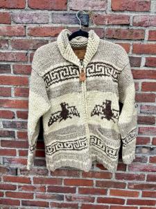 Authentic Canadian Sweater Company -100% Wool Cowichan Hand Knit - Size Medium