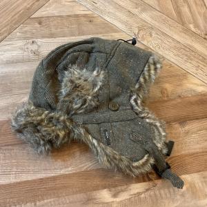 Nobis Mr Fargus Faux Fur Trapper Hat Moss Green Wool Blend Winter O/S NWT
