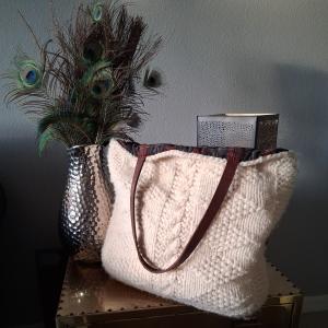 Canadian Sweater Company purse,  discontinued 100% wool hand knit in Canada