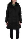 Nobis Merideth Parka Jacket, Women's Cross-Hatch with Fur Trimmed Hood, Black