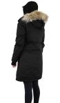 Nobis Merideth Parka Jacket, Women's Cross-Hatch with Fur Trimmed Hood, Black