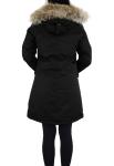 Nobis Merideth Parka Jacket, Women's Cross-Hatch with Fur Trimmed Hood, Black