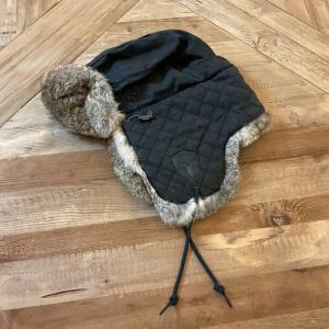 Nobis Quilted Wool Rabbit Fur Trapper Hat Charcoal Gray One Size