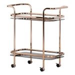 South Shore Furniture South Shore Maliza Bar Cart, Rose Gold and Smoked Glass