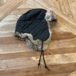 Nobis Quilted Wool Rabbit Fur Trapper Hat Charcoal Gray One Size